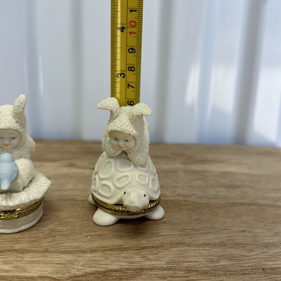 Dept 56 Snowbunnies “Piggyback” and “Tweet Tweet Tweet” trinket box - Picture 9 of 12